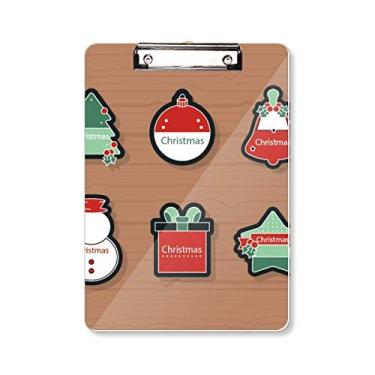 Imagem de Símbolo de Natal de desenho animado ícone de prancheta pasta bloco de escrita placa de apoio A4