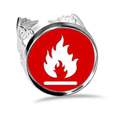 Imagem de DIYthinker Anel vermelho fogo quadrado marcador de aviso ajustável amor casamento noivado