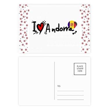 Imagem de I Love Andorra Bandeira de Palavra Amor Ilustração Coração Natal Flor Celebração Cartão Postal Bênção Cartão de Correio