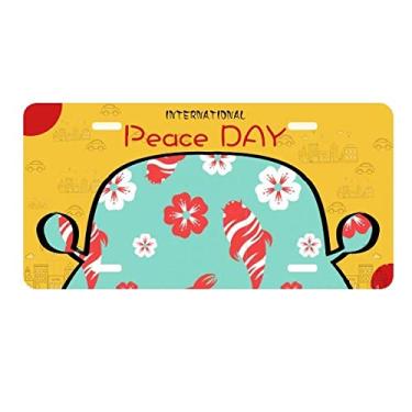 Imagem de DIYthinker Placa de carro Sakura Repeat Japan Pattern Placa de carro Decoração Dia da Paz