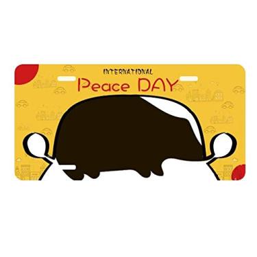 Imagem de DIYthinker Placa de carro Black Hedgehog Animal Portrayal Etiqueta Decoração de carro Dia da Paz