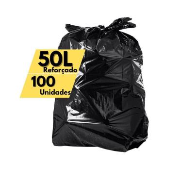 Imagem de Saco De Lixo 50 Litros Reforçado Para Lixeiras Inox 100 Un