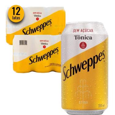 Imagem de Água Tônica Schweppes Sem Açúcar 350Ml  12 Latas 
