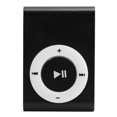 Imagem de Wisoqu Leitor de MP3, reprodutor de mídia digital portátil mini MP3 com clipe traseiro e cabo USB para corrida, etc. (preto)