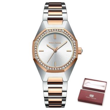 Imagem de Relógio De Quartzo Feminino Mini Focus Mf0433l à Prova D`água Prata