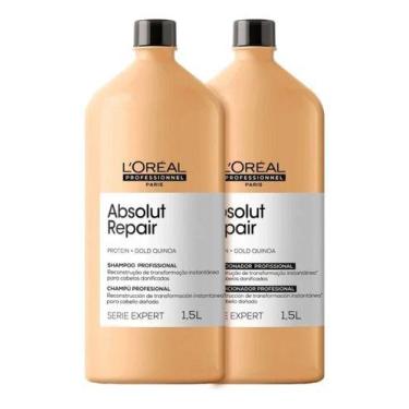 Imagem de Loreal Absolut Repair Gold Quinoa Shampoo 1,5 L + Cond 1,5 L - L'oréal