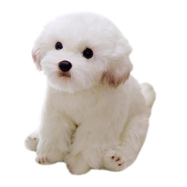 Imagem de Hohopeti brinquedo de pelúcia brinquedos animal adorável cachorrinho de pelúcia brinquedo para cachorro boneca cachorrinho fofa bebê presente de aniversário cachorro de pelúcia filho branco