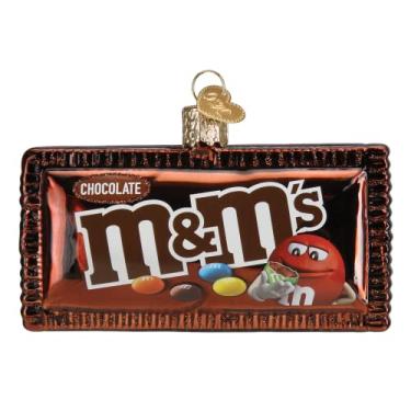Imagem de Old World Christmas M&M'S Enfeite soprado de vidro de chocolate ao leite para árvore de Natal