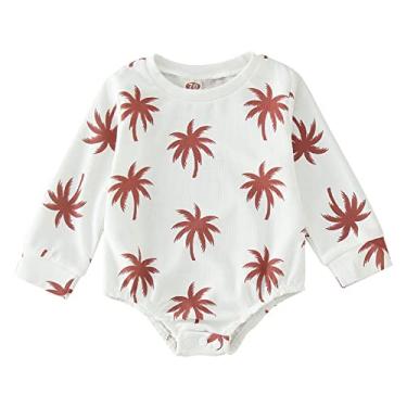 Imagem de Macaquinho de Páscoa para bebês meninas com estampa de manga comprida, macacão para recém-nascidos, roupas de 18 meses para meninas (branco, 12 a 18 meses)