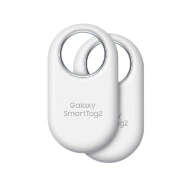 Imagem de Samsung SmartTag2 (2023) Bluetooth + UWB, IP67 resistente à água e poeira, encontrável via aplicativo, vida útil da bateria de 1,5 ano (pacote com 2) - Branco