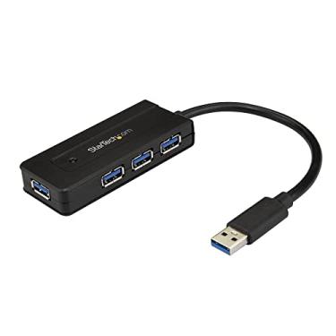 Imagem de StarTech.com Hub USB 3.0 portátil com 4 portas, 4 x USB-A with Power Adapter, Preto