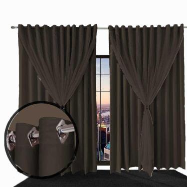 Imagem de cortina blackout Ana quarto e sala 5,50 x 2,50 marrom