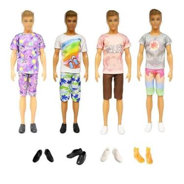 Imagem de 4 Conjuntos Ken + 4 Pares De Sapatos Namorado Barbie