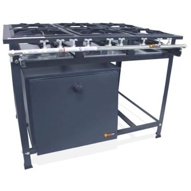 Imagem de Fogão Industrial 6 Bocas Baixa Pressão 3QS 3QD P7 com Forno 126L