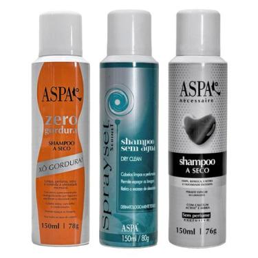 Imagem de Kit 3 Shampoo A Seco Zero Gordura, Dry, S/Perfume Aspa 150ml