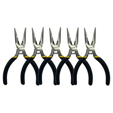 Imagem de BOOSDEN Alicate pequeno de ponta de agulha de 12,7 cm, mini alicate de ponta de agulha, alicate de ponta micro agulha-pacote com 5