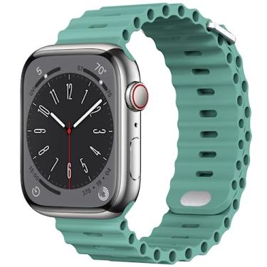 Imagem de AIRPROCE Compatível com Apple Watch Ocean Bands de 38 mm, 40 mm, 41 mm, 42 mm, 44 mm, 45 mm, 49 mm, pulseira esportiva de silicone macio para iWatch Ultra SE Series 8 7 6 5 4 3 2 1 Sport Edition para mulheres e homens (38/40/41 mm, cacto)