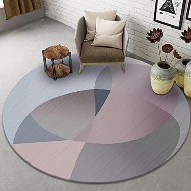 Imagem de Tapete redondo para sala de estar quarto manto quarto 80 cm 100 cm 120 cm 140 cm 160 cm 180 cm 200 cm estilo nórdico tapetes circulares laváveis antiderrapantes tapetes de piso interno, diâmetro 80