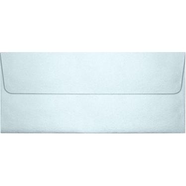 Imagem de Envelopes de aba quadrada LUXPaper #10 em 80 lb. Aquamarine Metallic, Envelopes de Negócio para Letras Corporativas e Documentos Legais com Peel and Press, Pacote com 50, Tamanho da Envelope 4 1/8 x 9 1/2 (Azul)