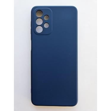 Imagem de Capa Capinha de Silicone Aveludada para Samsung Galaxy A32 5G, Com Proteção de Câmera (Azul Marinho)