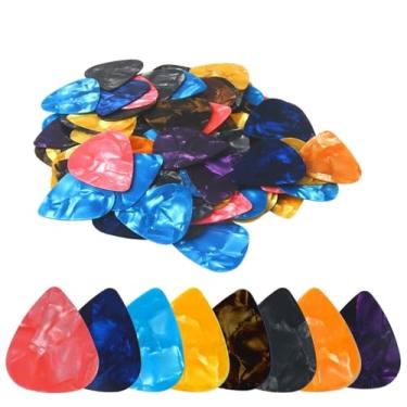 Imagem de 100 peças de palhetas de guitarra de tamanho médio, pacote econômico com 0,71 mm de espessura