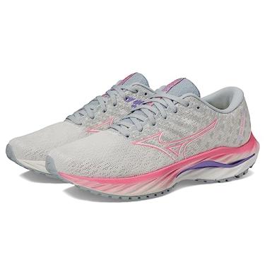 Imagem de Mizuno Tênis de corrida feminino Wave Inspire 19, Branco neve/alto/rosa vis, 35