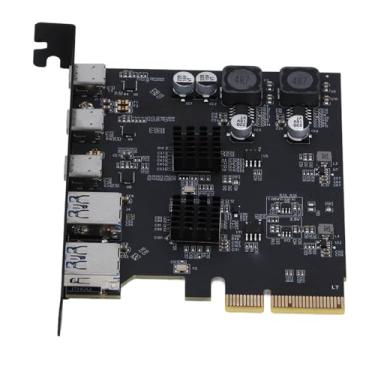 Imagem de Placa PCIe para USB 3.2 Gen 2, 5 Portas (2 Portas Tipo A 3 e Tipo C) Placa de Expansão 10 Gbps, PCI Express Placa de Expansão Placa USB para Placa-mãe de Computador