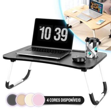 Imagem de Mesa Portátil Para Estudar E Trabalhar E Café Notebook Preta - AuShopE