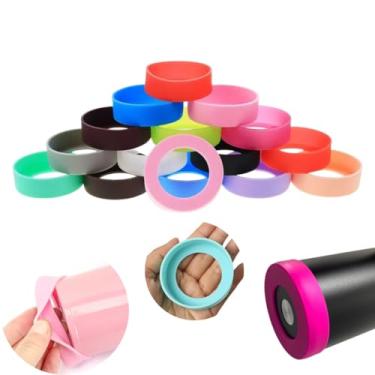 Imagem de Protetor de Garrafa de Silicone Capa para Copos e Garrafas Proteção Ideal para a Base Durável Anti Impacto e Antiderrapante (Vermelho, (M) - 8CM)