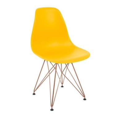 Imagem de Cadeira Charles Eames Ferro Cobre Assento Amarelo - House Design
