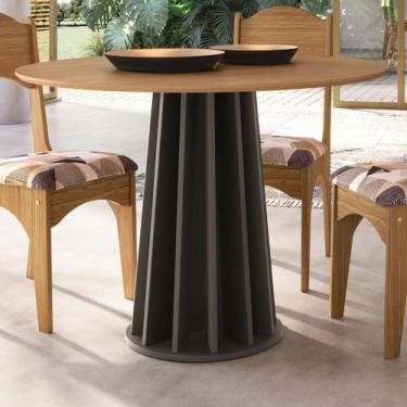 Imagem de Mesa de Madeira 100% Mdf Freijo/Preto Fosco Tm71 - Dalla Costa, Marrom