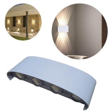 Imagem de Kit 2 Arandelas Brancas Meia Lua De Sobrepor LED 8W Bivolt Luz Branco 