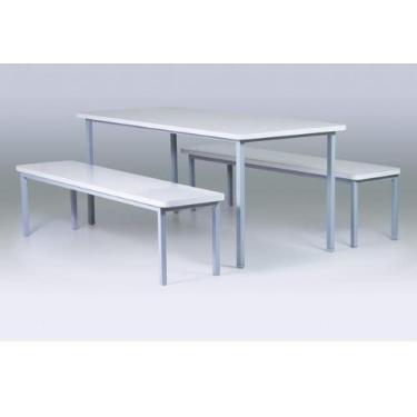 Imagem de Conjunto Mesa de Refeitório com 4 lugares com bancos separados  - DE A