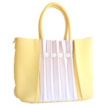 Imagem de Bolsa Alça Feminina Pérola Vegana Túlio Rossato Luxo Amarela - Tulio R