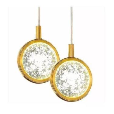 Imagem de Kit 2 Pendente Dourado Urano Lavabo Sala Quarto Cabeceira - AAATOP