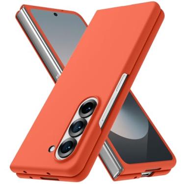 Imagem de DNTMZIN Capa para Samsung Galaxy Z Fold 6, ultrafina fosca à prova de choque PC rígido com aderência antiderrapante capa protetora de proteção total laranja 010-ZFOLD6-06