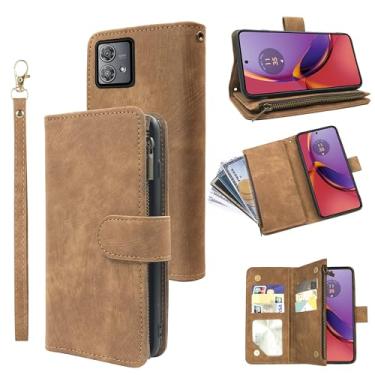 Imagem de Capa carteira compatível com Motorola Edge 40 Neo e couro vintage premium com suporte para cartão de crédito para Moto Edge40 40Neo 5G masculino feminino marrom