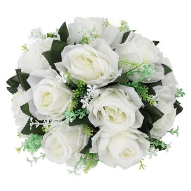 Imagem de Flores Artificiais Centrais de Casamento Peças Centrais de Flores Artificiais Decoração Bolas de Flores para Peças Centrais para Mesa Bola de Beijo de Seda Bola de Flor