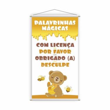 Imagem de Banner Pedagógico Escolar Palavrinhas Mágicas Mel 80x50cm - PlimShop