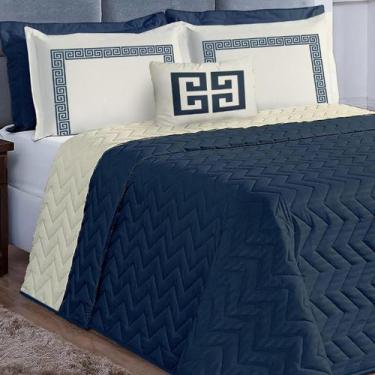 Imagem de Cobre Leito Queen Size 200 fios Grécia Bordado Super Luxuoso GRECO - D