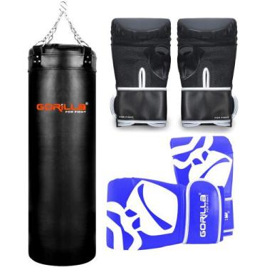 Imagem de Gorilla Kit Saco Pancada 120 Cm Profissional Reforçado + Luva Bate Sac