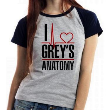 Imagem de Baby look blusa feminina ou Camiseta unissex I love Greys Anatomy - Em