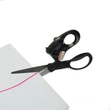 Imagem de Tesoura Para Cortes Mais Preciso Com Mira A Laser Lanmax, Preto