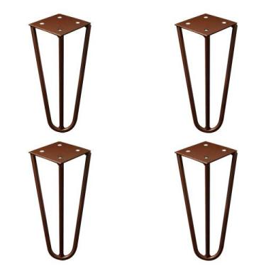 Imagem de Kit 4 Pés de Metal 15 CM Hairpin Legs Mesas de Centro Puffs Bronze G41