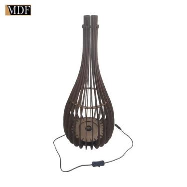 Imagem de Abajur de Chão Design Moderno 30x67cm Madeira Mdf Imbuia Bivolt  - ATA