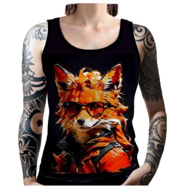 Imagem de Regata Camiseta Tshirt Animais Óculos Raposa Moderna 6 - Enjoy Shop, M