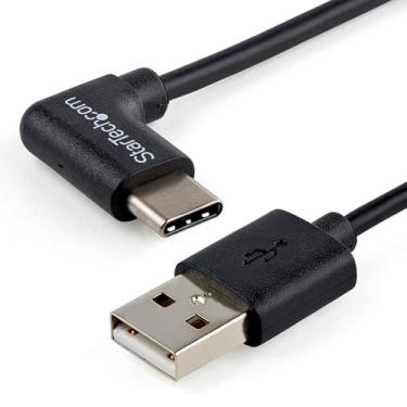Imagem de StarTech. Com cabo USB para USB C – 1 m – cabo USB de ângulo reto – cabo USB A para USB C – cabo USB 2.0 – cabo USB tipo C (USB2AC1MR)
