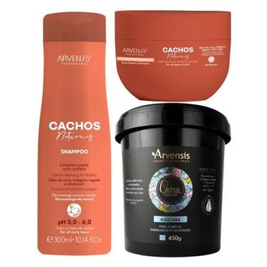Imagem de Kit Arvensis Cachos Shampoo Máscara Ondulados Geleia Suave