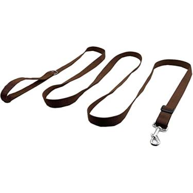 Imagem de TAIAN Coleira para cães de nylon ajustável, trelas longas para cães pequenos, médios e grandes (2,5 cm x 3 m, marrom)