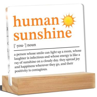 Imagem de Thank You Gifts for Women Men Friend Coworkers Doctor Nurse Teacher Boss Inspirational Human Sunshine Definition Placa de Acrílico Placa Placa de Mesa Decoração de Escritório em Casa 10 x 10 cm
